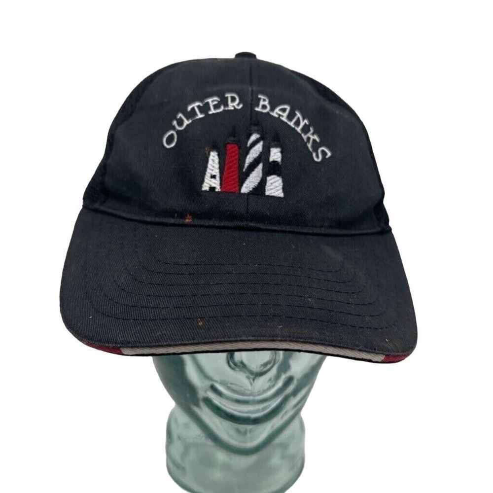 Outer Banks Lighthouses Mens Trucker Hat Cap Black Embroidered Strapback‎ OS